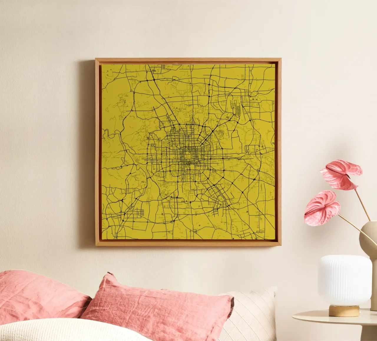 Bejing Yellow tela con Cornice a cassetta da Urban Maps