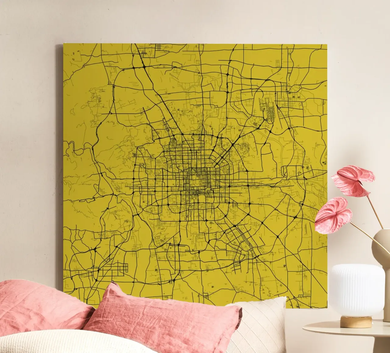 Bejing Yellow tela con Cornice a cassetta da Urban Maps