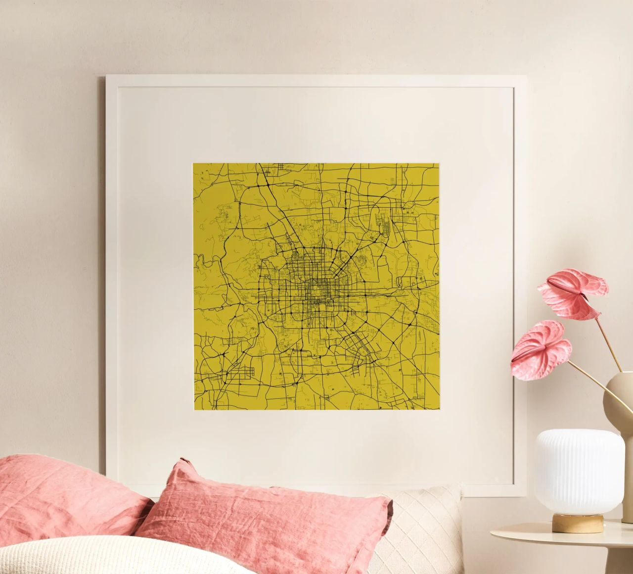 Bejing Yellow poster by Urban Maps
