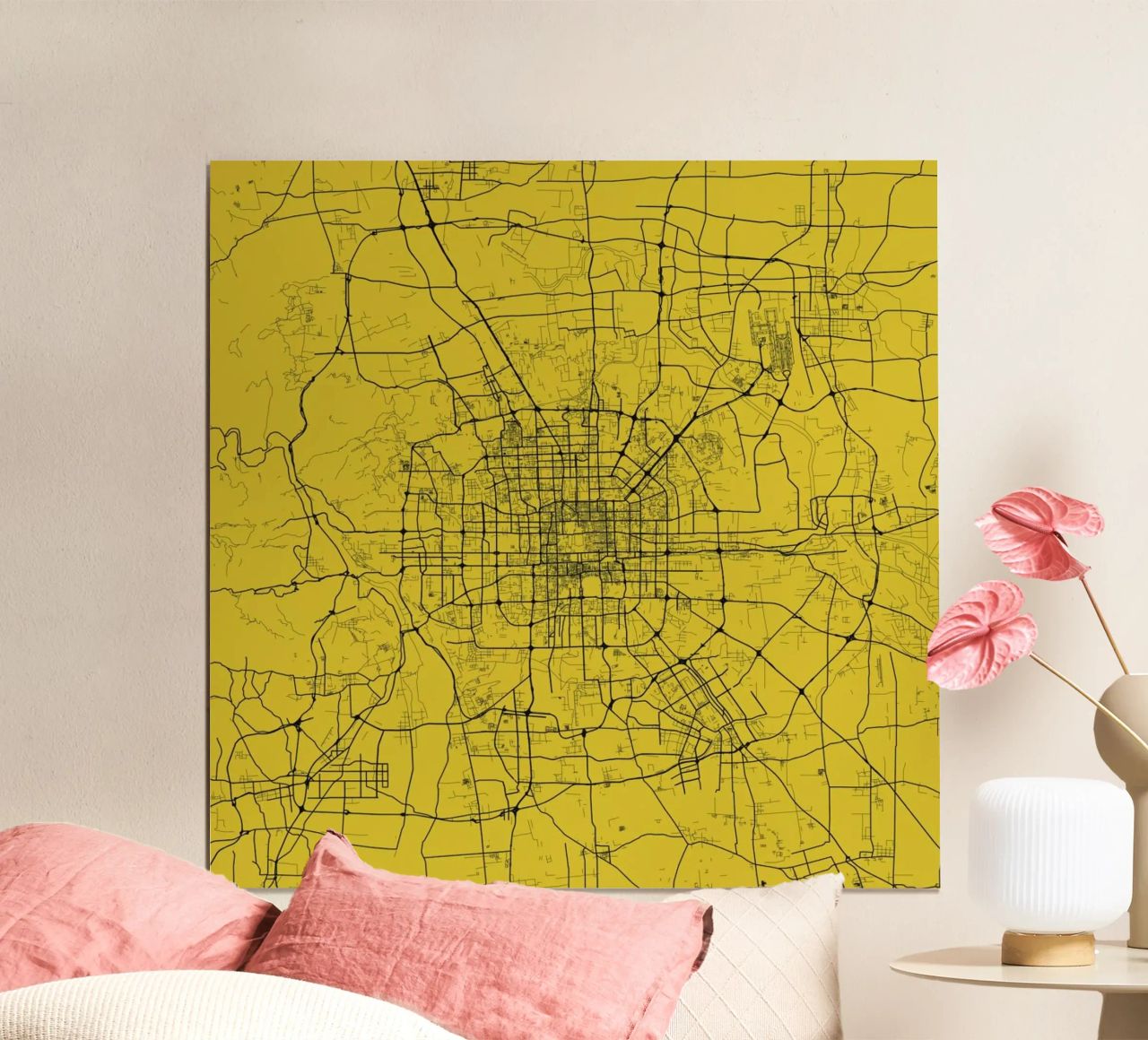 Bejing Yellow poster by Urban Maps