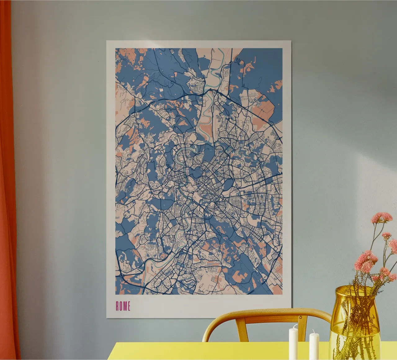 Roma, la città eterna poster con telaio in alluminio da MOOODZART