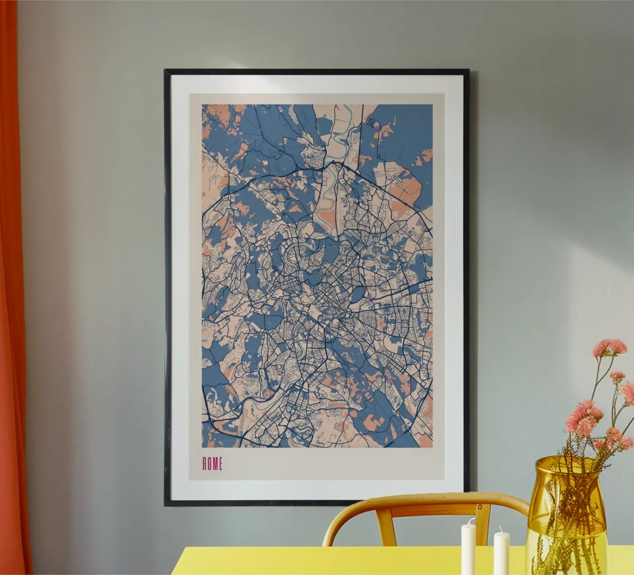 Roma, la città eterna poster con telaio in alluminio da MOOODZART