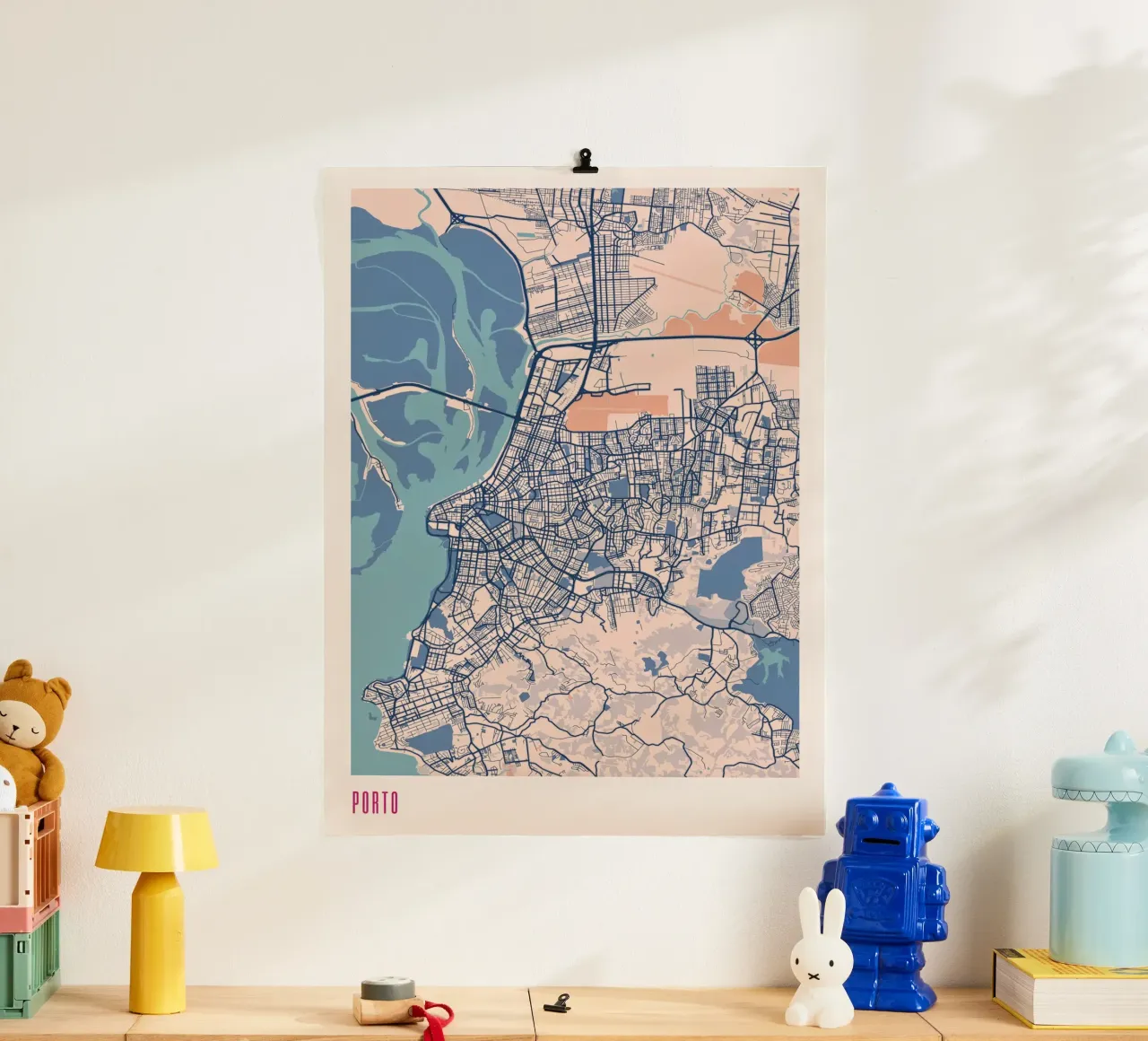 Porto, l'anima del Portogallo poster con telaio in legno da MOOODZART
