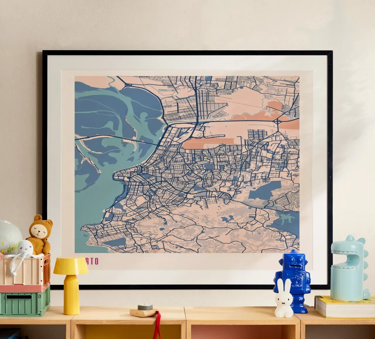 Porto, l'anima del Portogallo poster con telaio in legno da MOOODZART