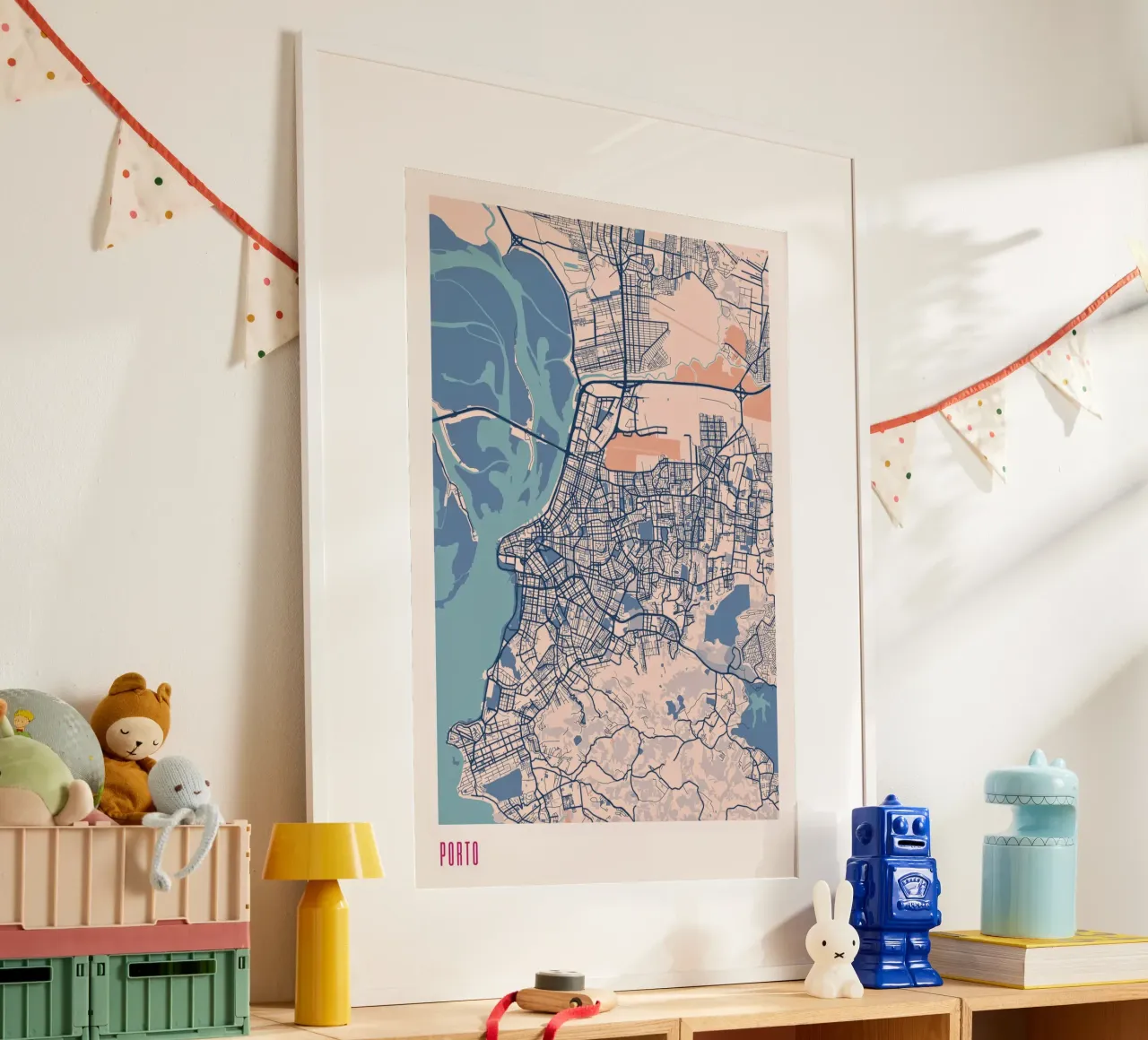 Porto, l'anima del Portogallo poster con telaio in legno da MOOODZART