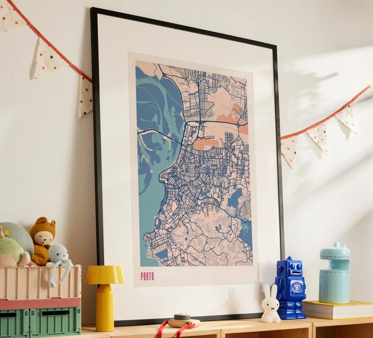 Porto, l'anima del Portogallo poster con telaio in legno da MOOODZART