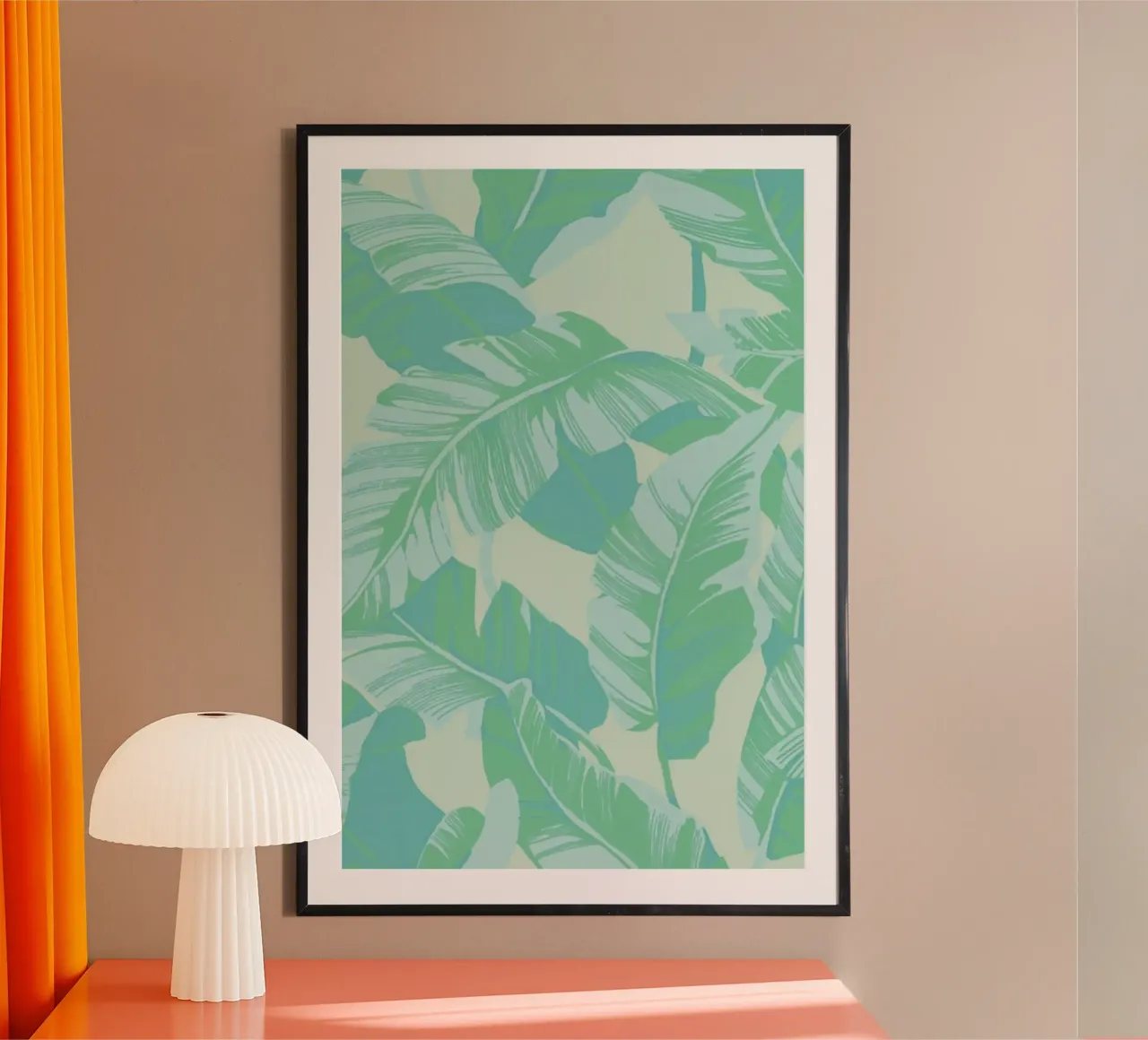 Banana Leaves poster con telaio in plastica da Kind of Style