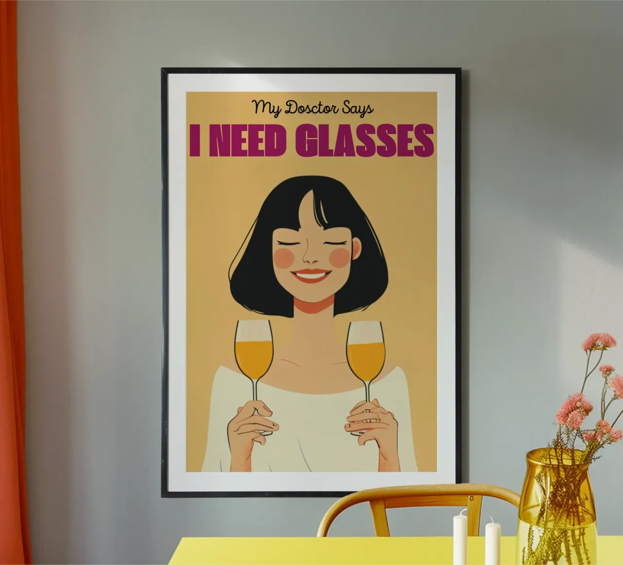 My Doctor Says I Need Glasses poster con telaio in legno da NORDLICHT DESIGNS