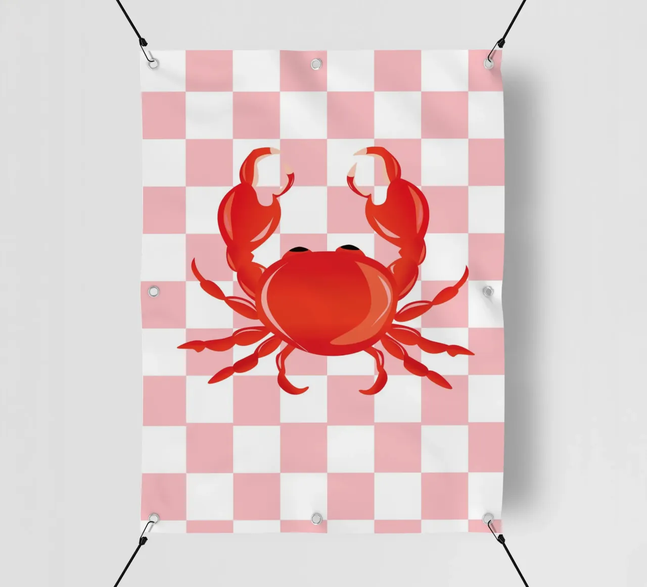 bright red crab telo in pvc da ramosashop