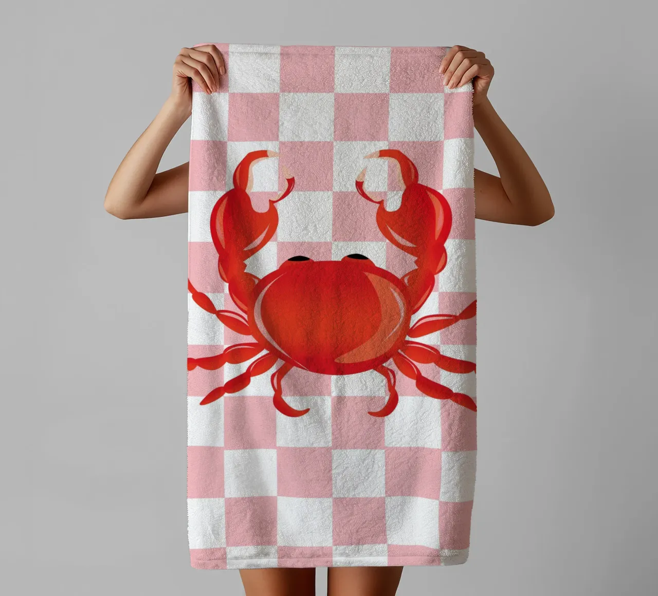 bright red crab asciugamano da bagno da ramosashop