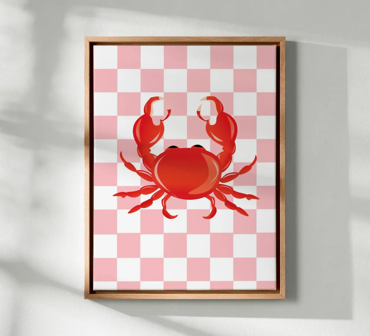 bright red crab tela con Cornice a cassetta da ramosashop