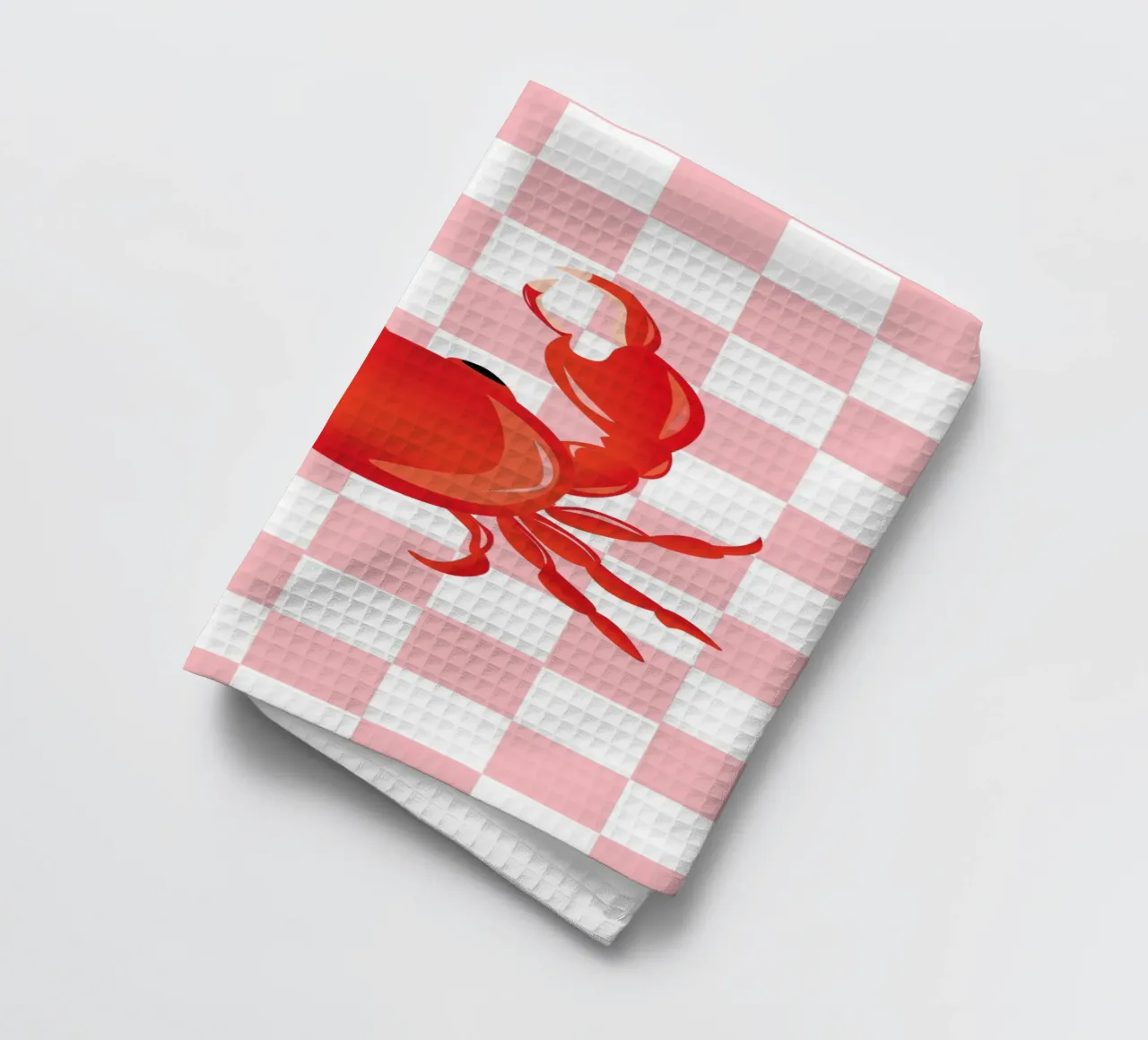 bright red crab canovaccio da cucina da ramosashop