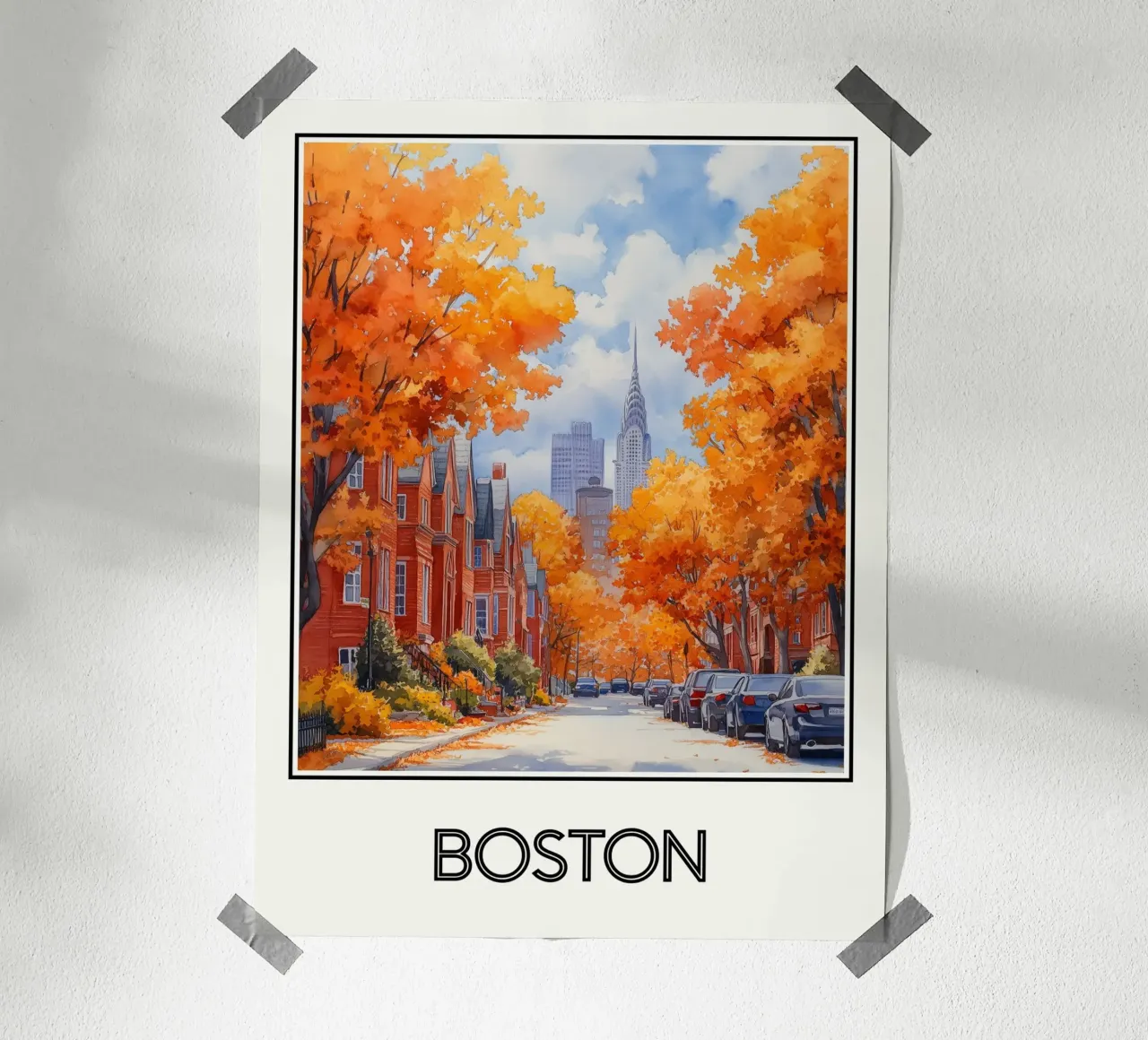Boston poster con telaio in legno da Frame the World