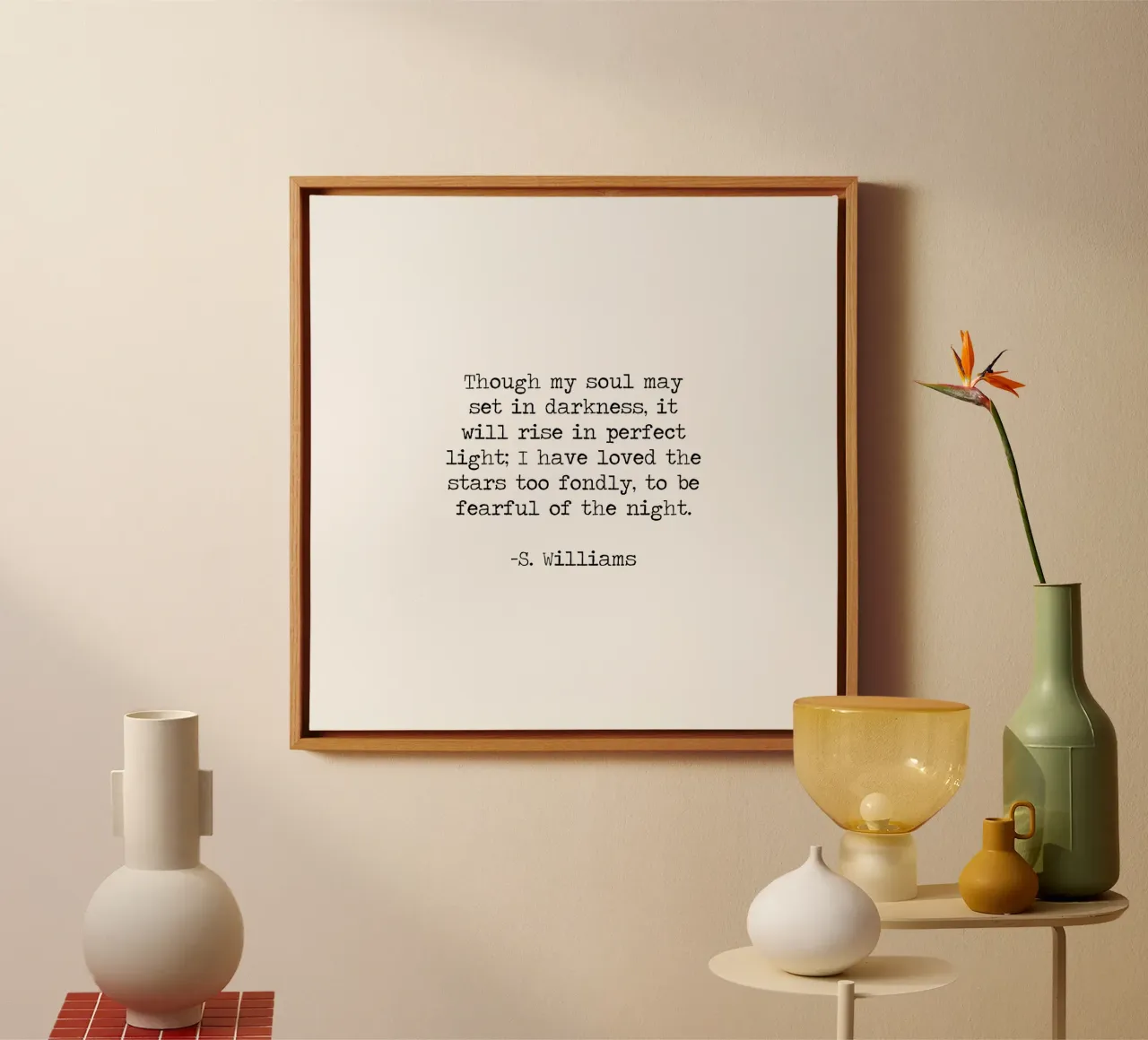 I have loved the stars too fondly to be fearful of the night canvas with Floater frame by Summer Soul Co. - Quotes