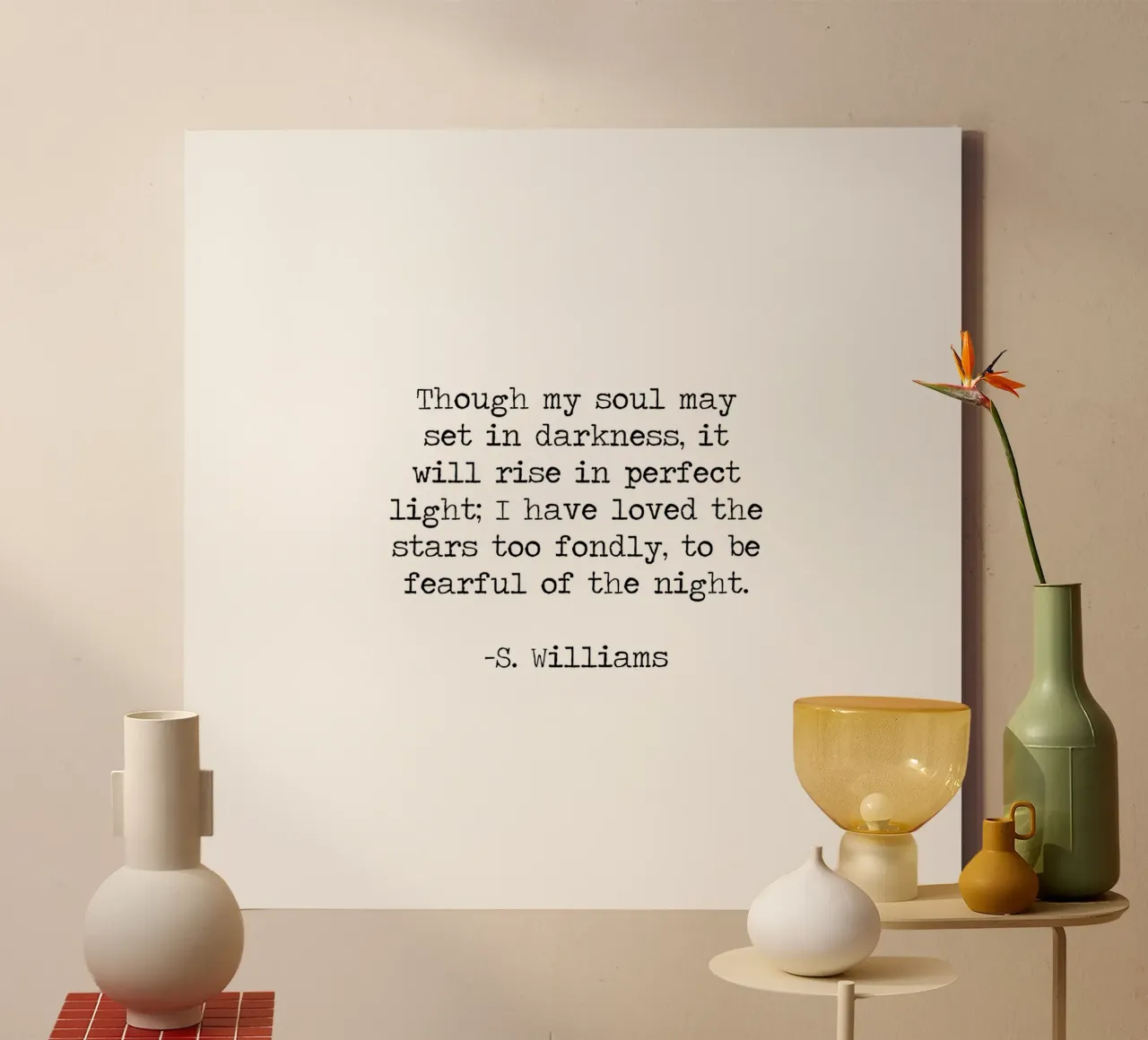 I have loved the stars too fondly to be fearful of the night canvas with Floater frame by Summer Soul Co. - Quotes
