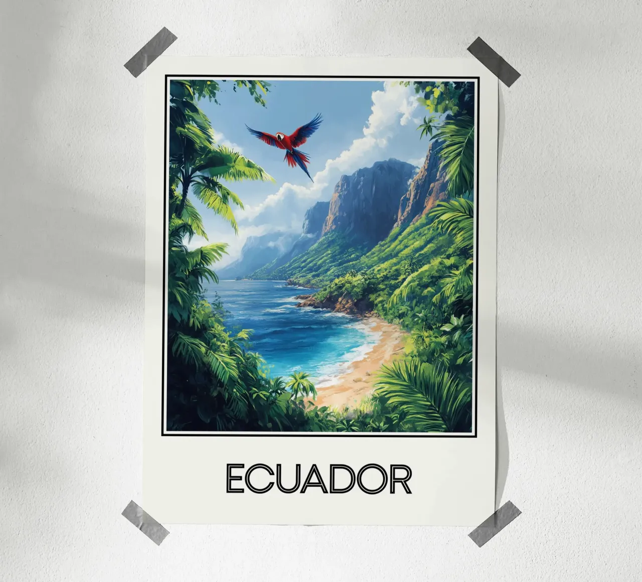 Ecuador poster con telaio in plastica da Frame the World