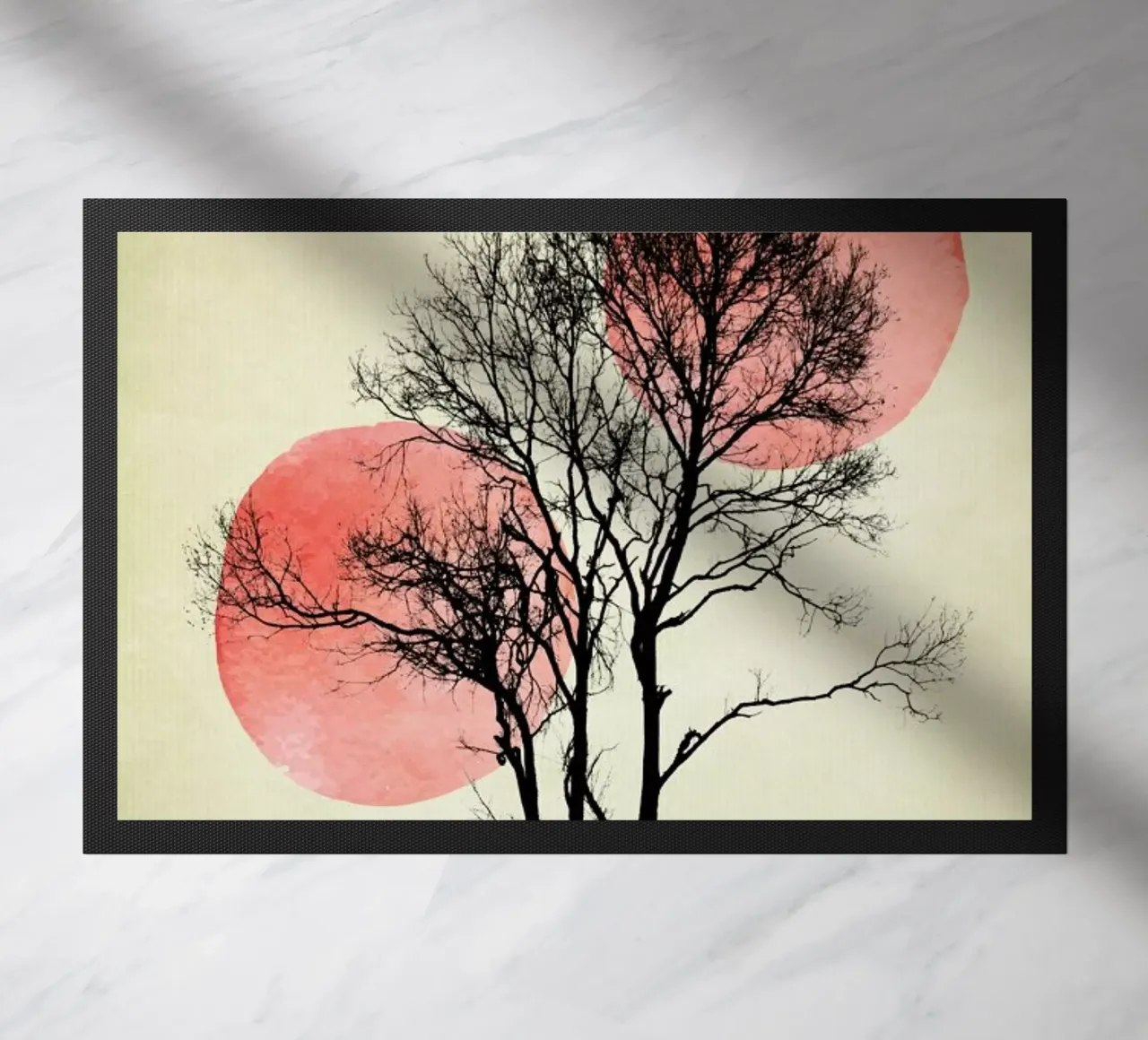 Moon And Sun Hiding deurmat van Kubistika