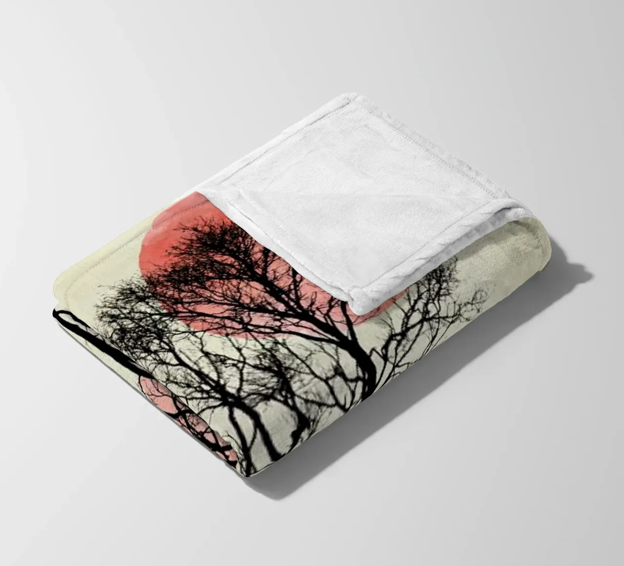 Moon And Sun Hiding fleece blanket by Kubistika