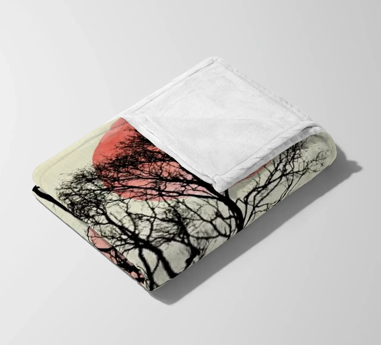 Moon And Sun Hiding fleece blanket by Kubistika