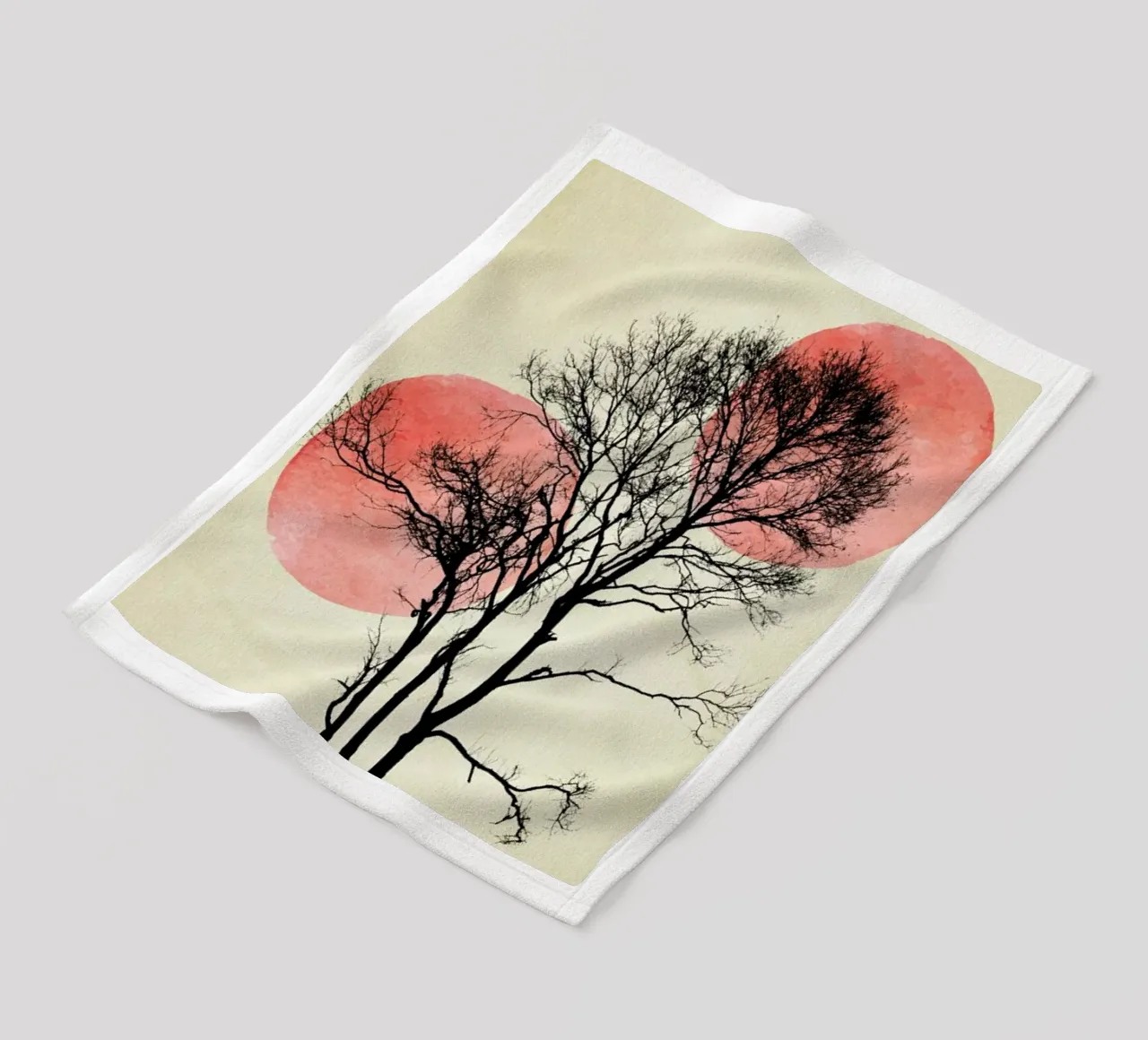 Moon And Sun Hiding fleece blanket by Kubistika