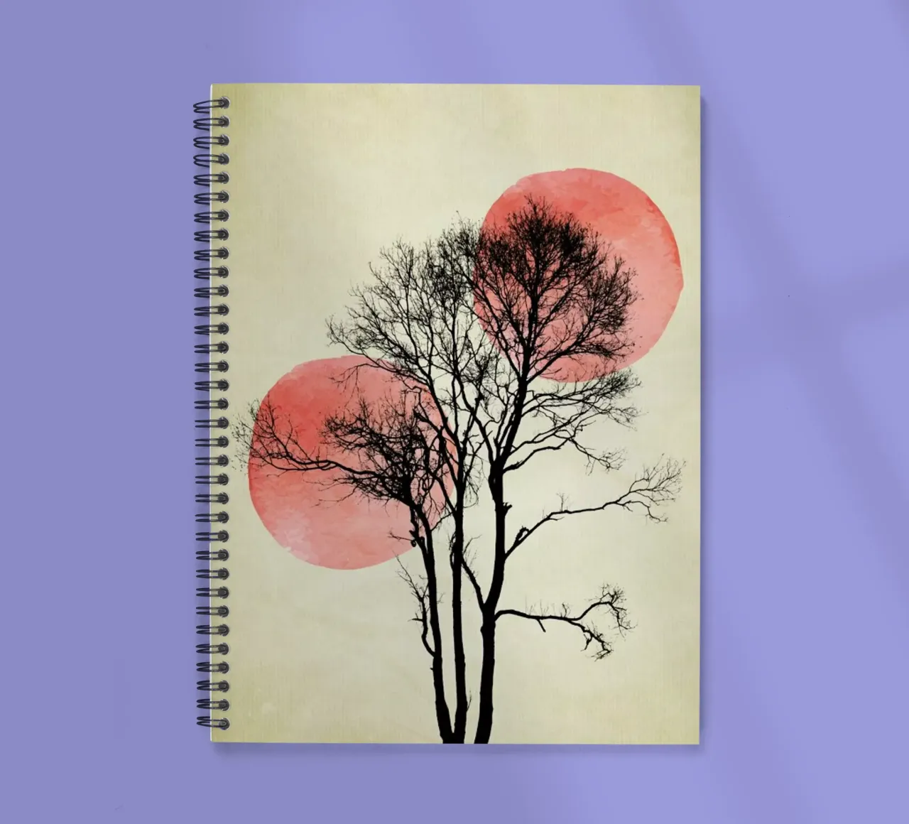 Moon And Sun Hiding spiral notebook by Kubistika