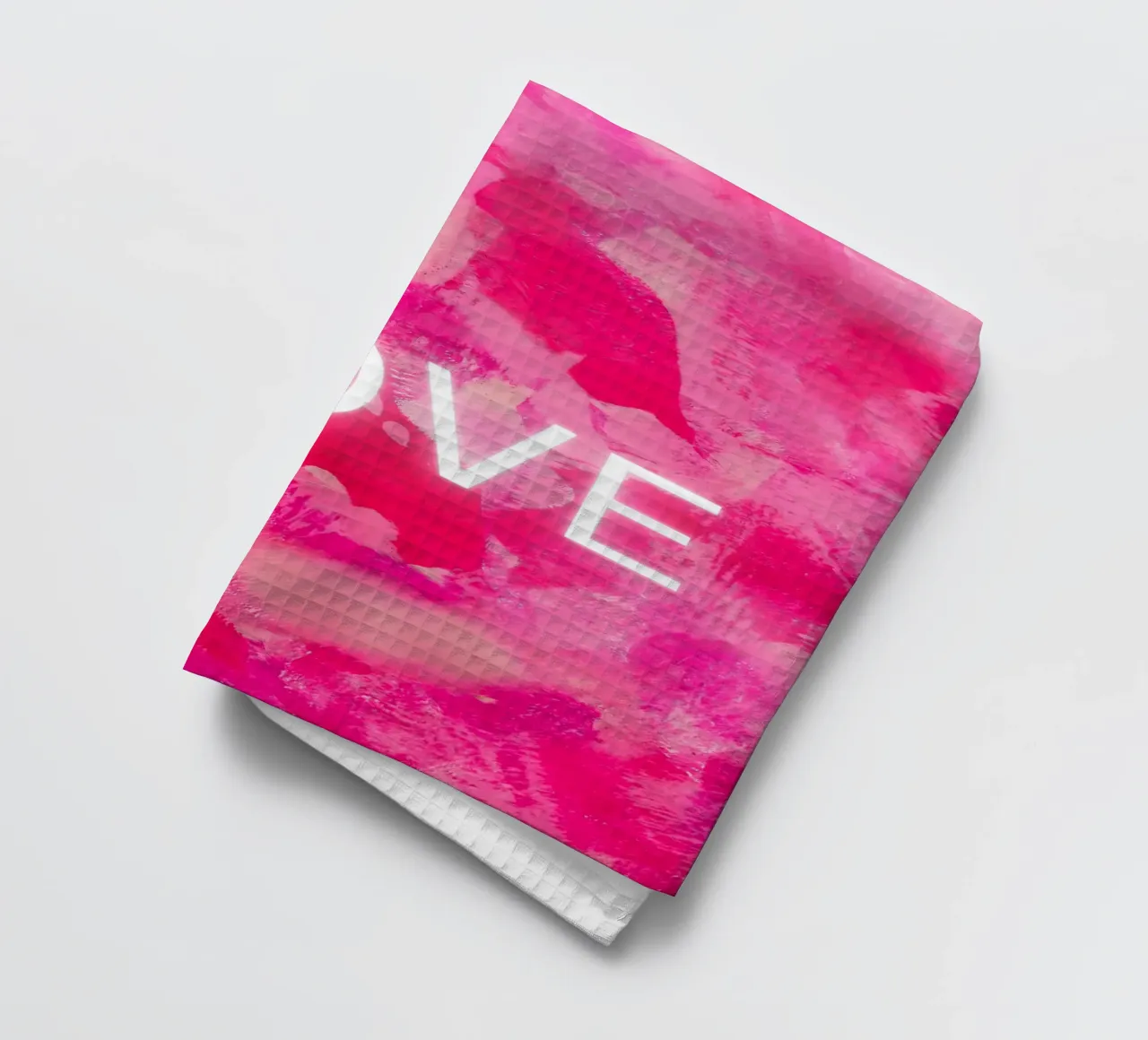 LOVE MultiPink Abstract Print tea towel by FABOArt