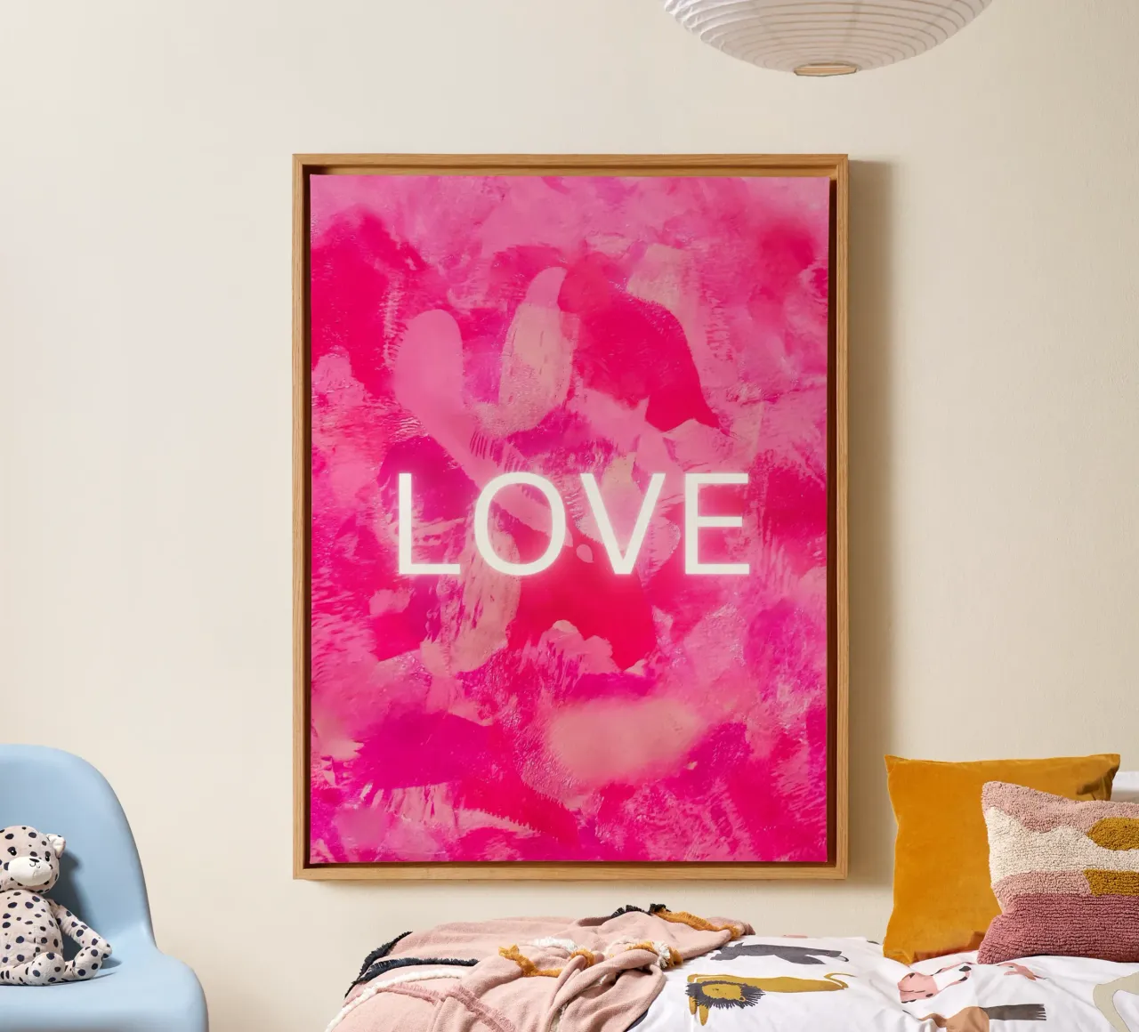 LOVE MultiRoze Abstracte Print canvas van FABOArt