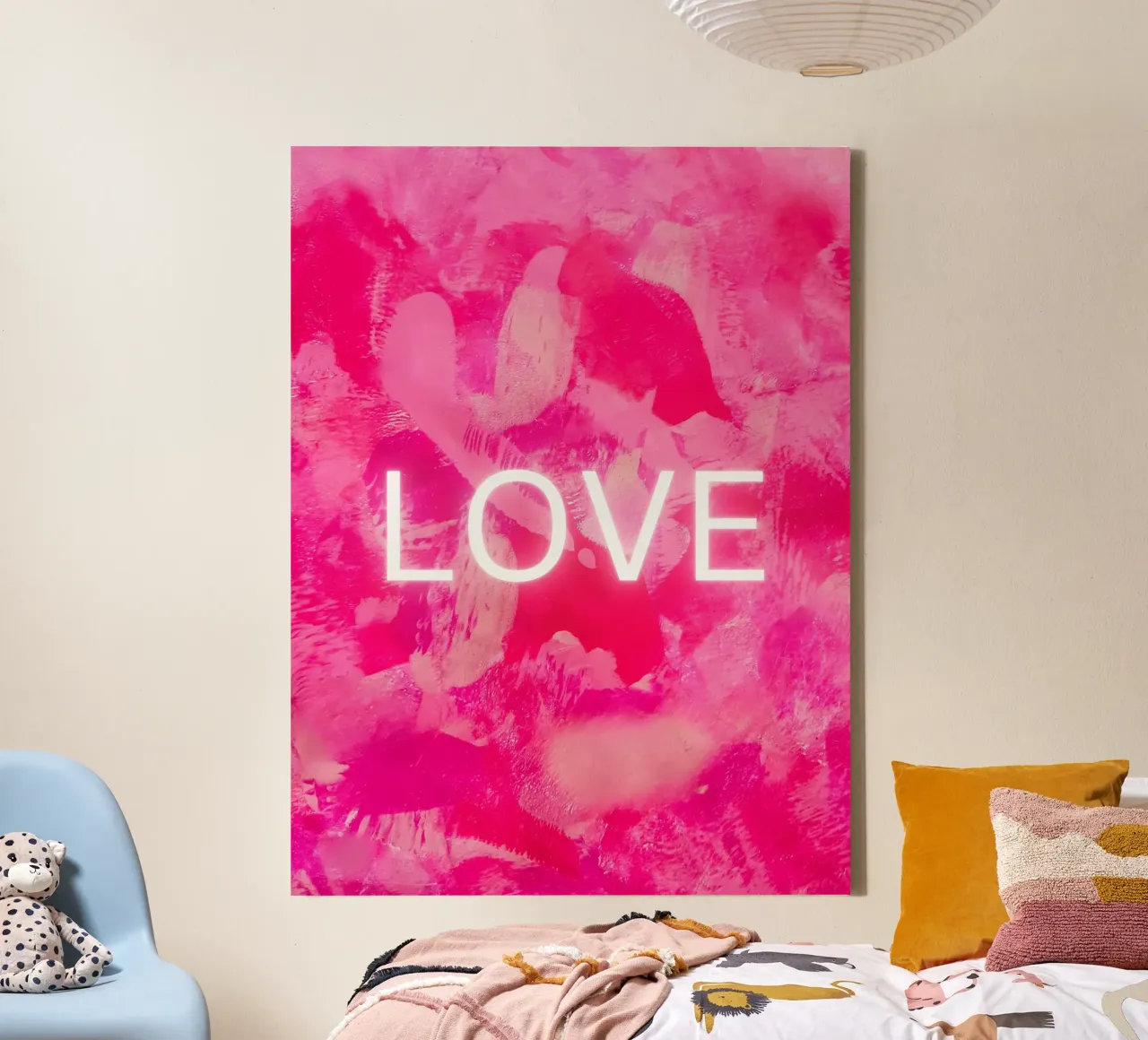 LOVE MultiRoze Abstracte Print canvas van FABOArt