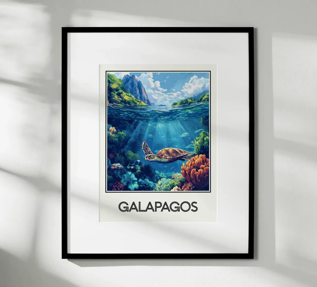 Galapagos poster con telaio in plastica da Frame the World