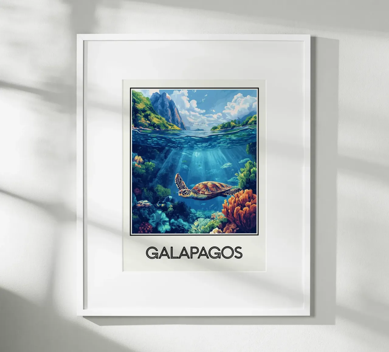 Galapagos poster con telaio in plastica da Frame the World