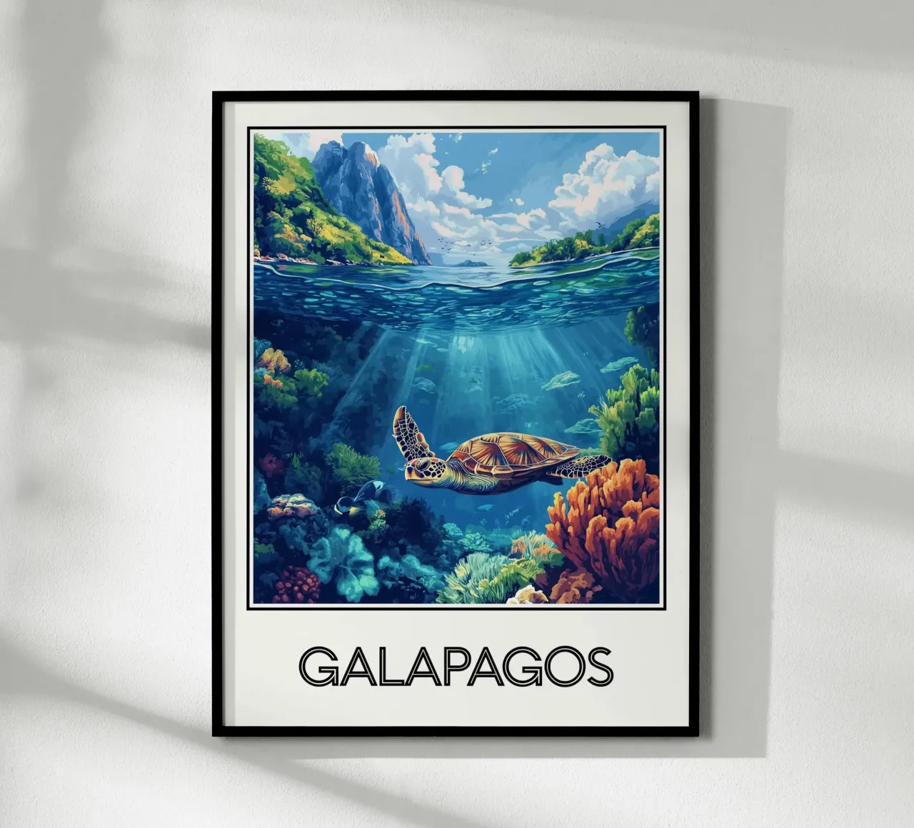 Galapagos poster con telaio in plastica da Frame the World