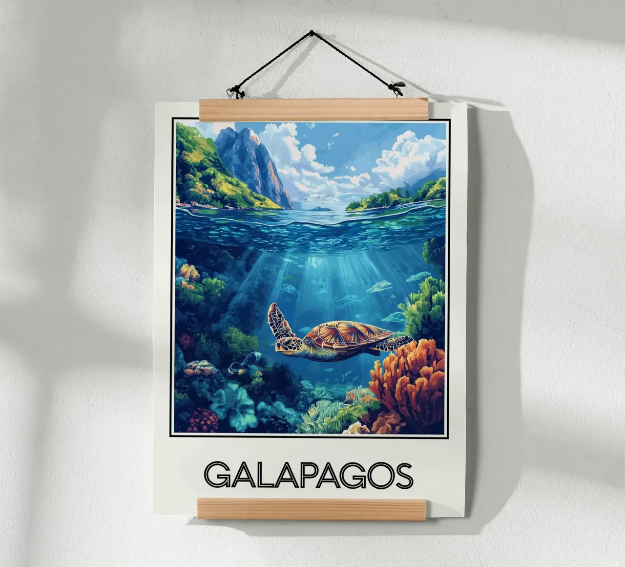 Galapagos poster con telaio in plastica da Frame the World