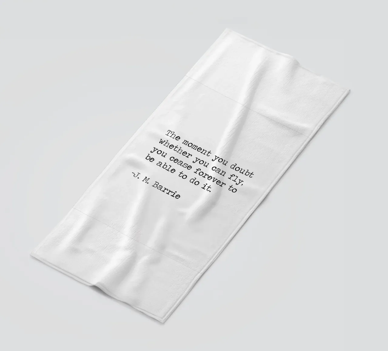 Glaube an dich selbst - J. M. Barrie Peter Pan Zitat Strandtuch von Summer Soul Co. - Quotes