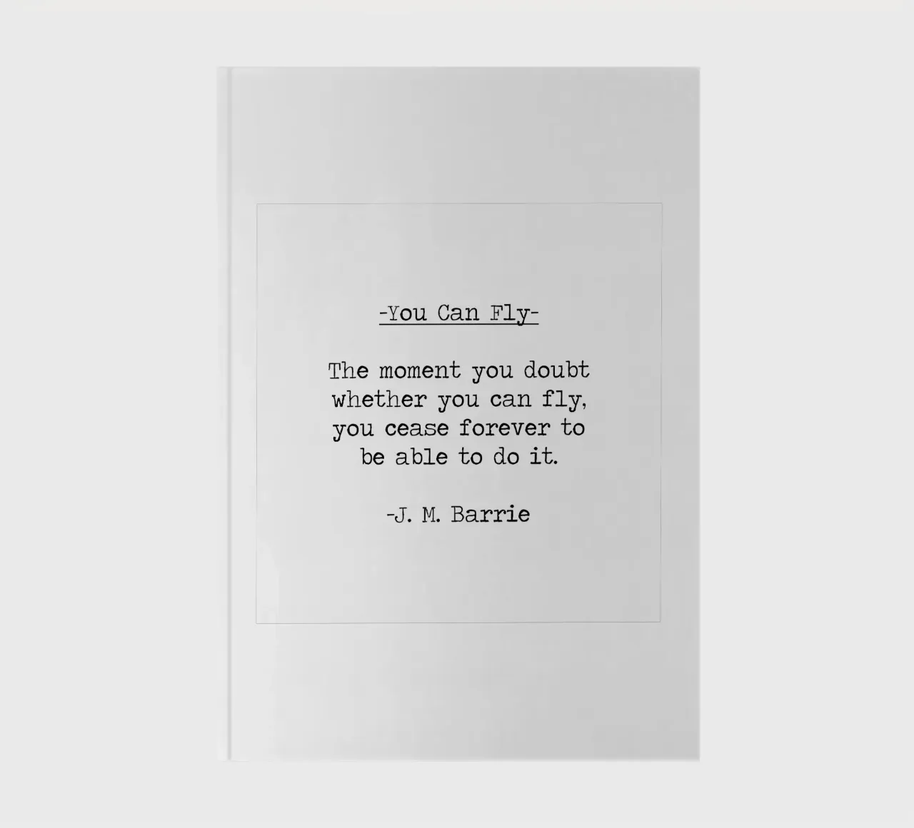 You can fly if you want to Peter Pan J M Barrie Quote notebook by Summer Soul Co. - Quotes