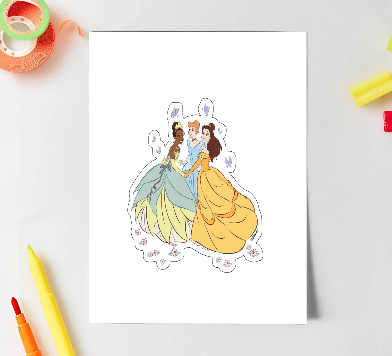 CINDERELLA, TIANA, BELLE sticker sheet by DISNEY PRINCESS - Sticker Shop