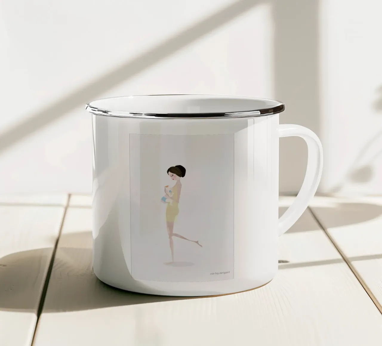 No More Waiting #5 taza de esmalte de Mie Frey Damgaard