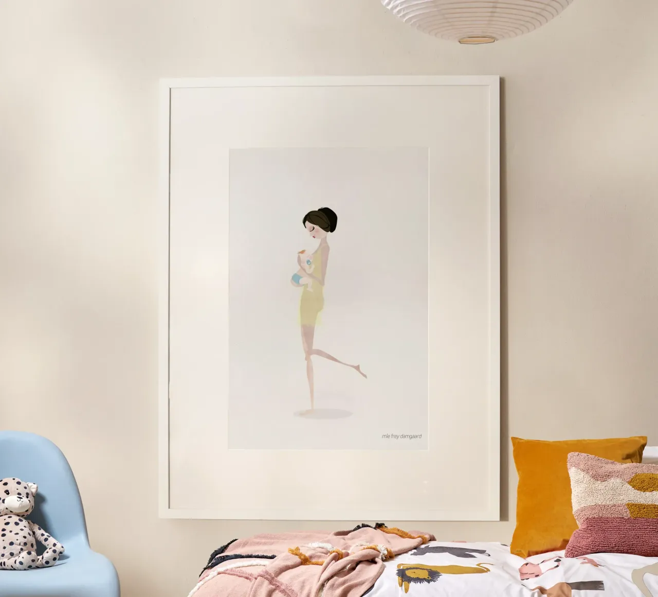 No More Waiting #5 poster con telaio in alluminio da Mie Frey Damgaard