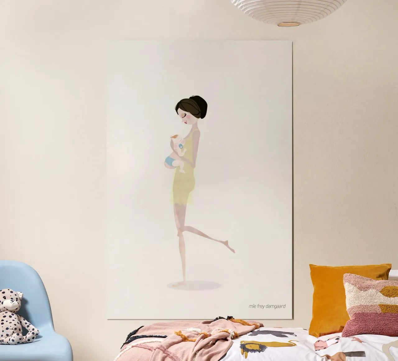 No More Waiting #5 poster con telaio in alluminio da Mie Frey Damgaard
