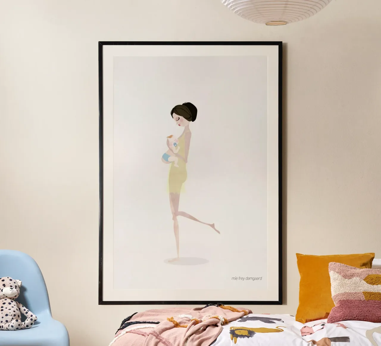 No More Waiting #5 poster con telaio in alluminio da Mie Frey Damgaard