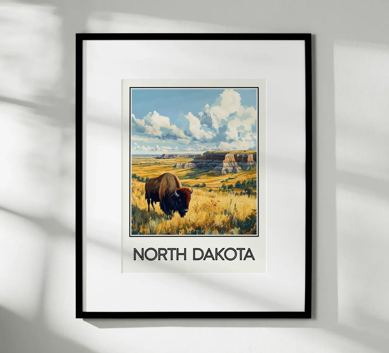 Nord Dakota poster con telaio in alluminio da Frame the World