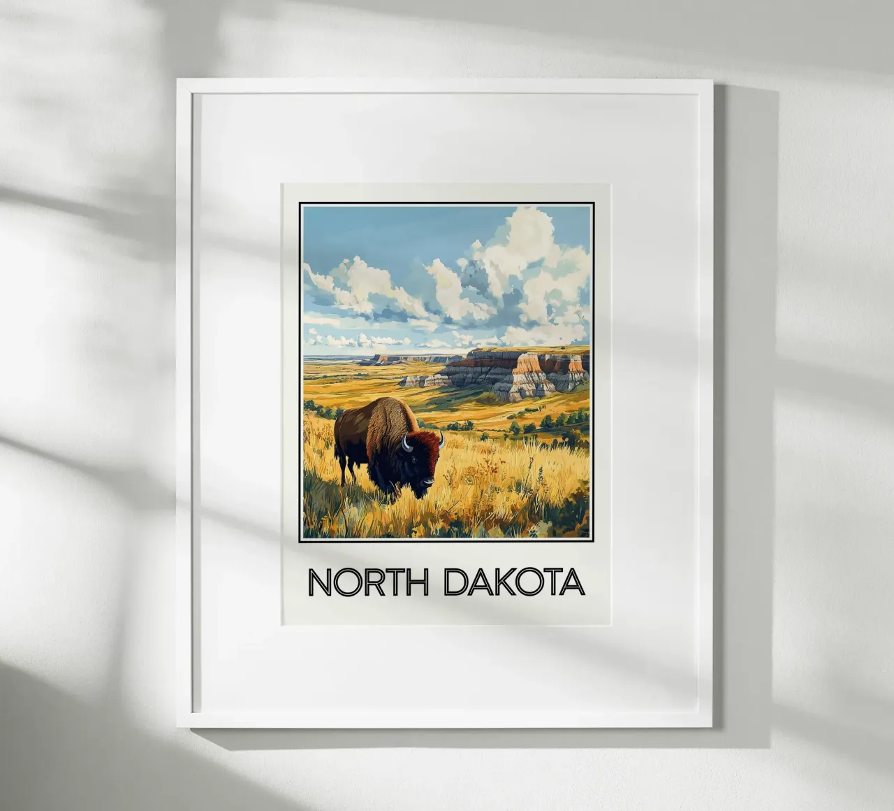Nord Dakota poster con telaio in alluminio da Frame the World
