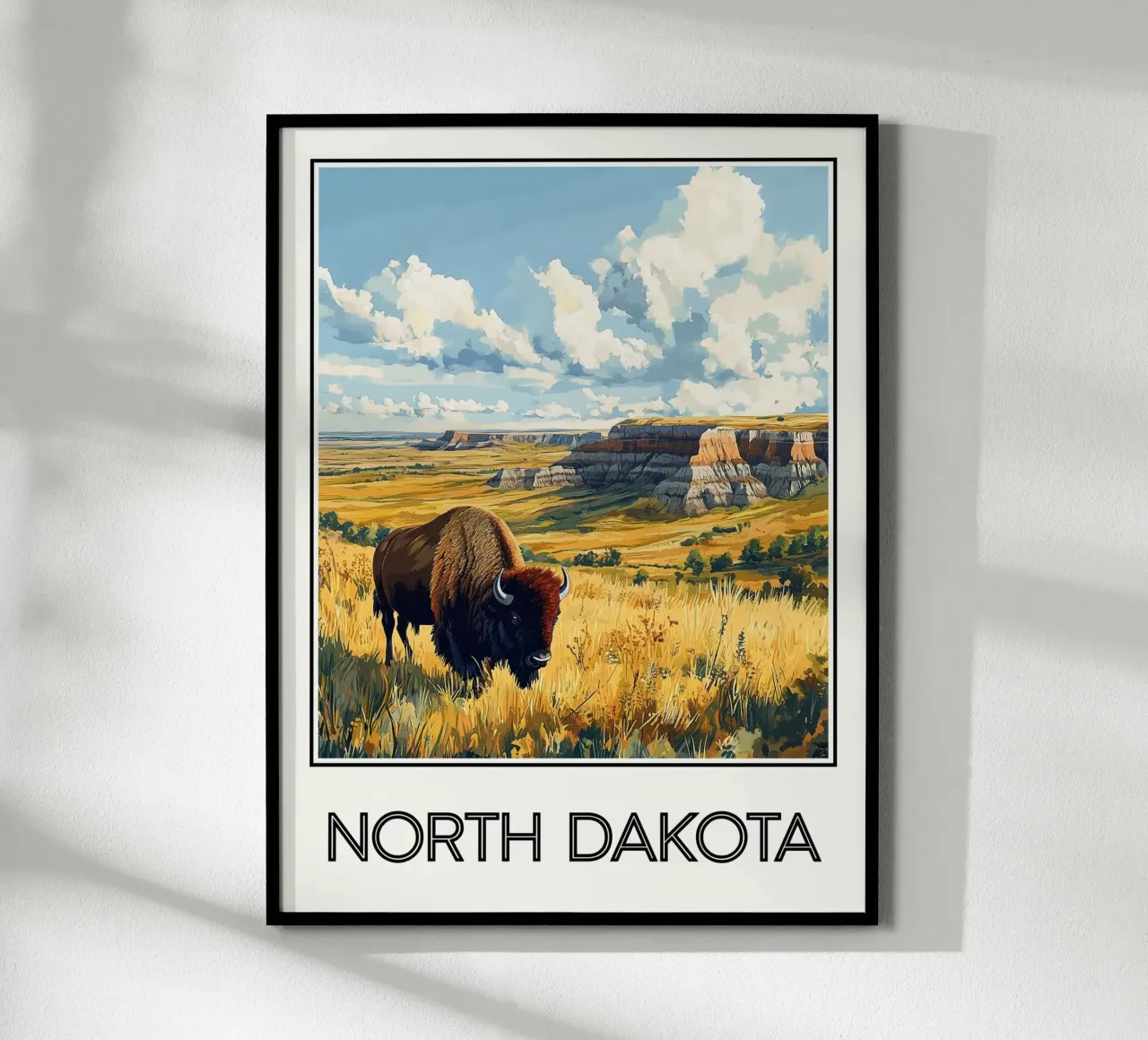 Nord Dakota poster con telaio in alluminio da Frame the World