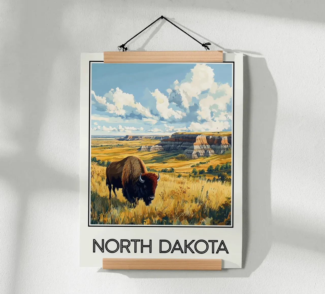 Nord Dakota poster con telaio in alluminio da Frame the World