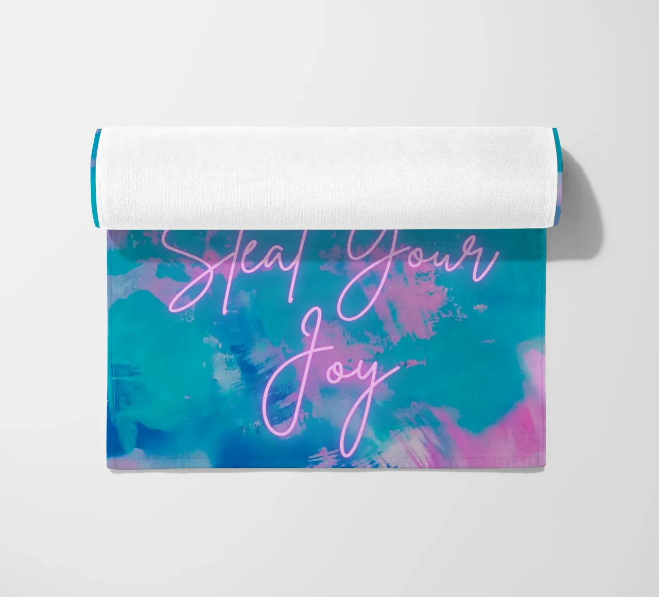 Don't Let Comparison Steal Your Joy Vibrant Abstract Print beach towel by FABOArt