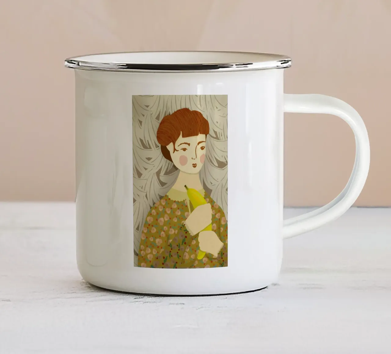 Hold and Smile tazza in smalto da Amalia Restrepo