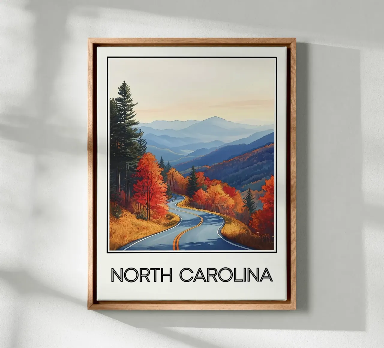 Carolina del Nord tela con Cornice a cassetta da Frame the World