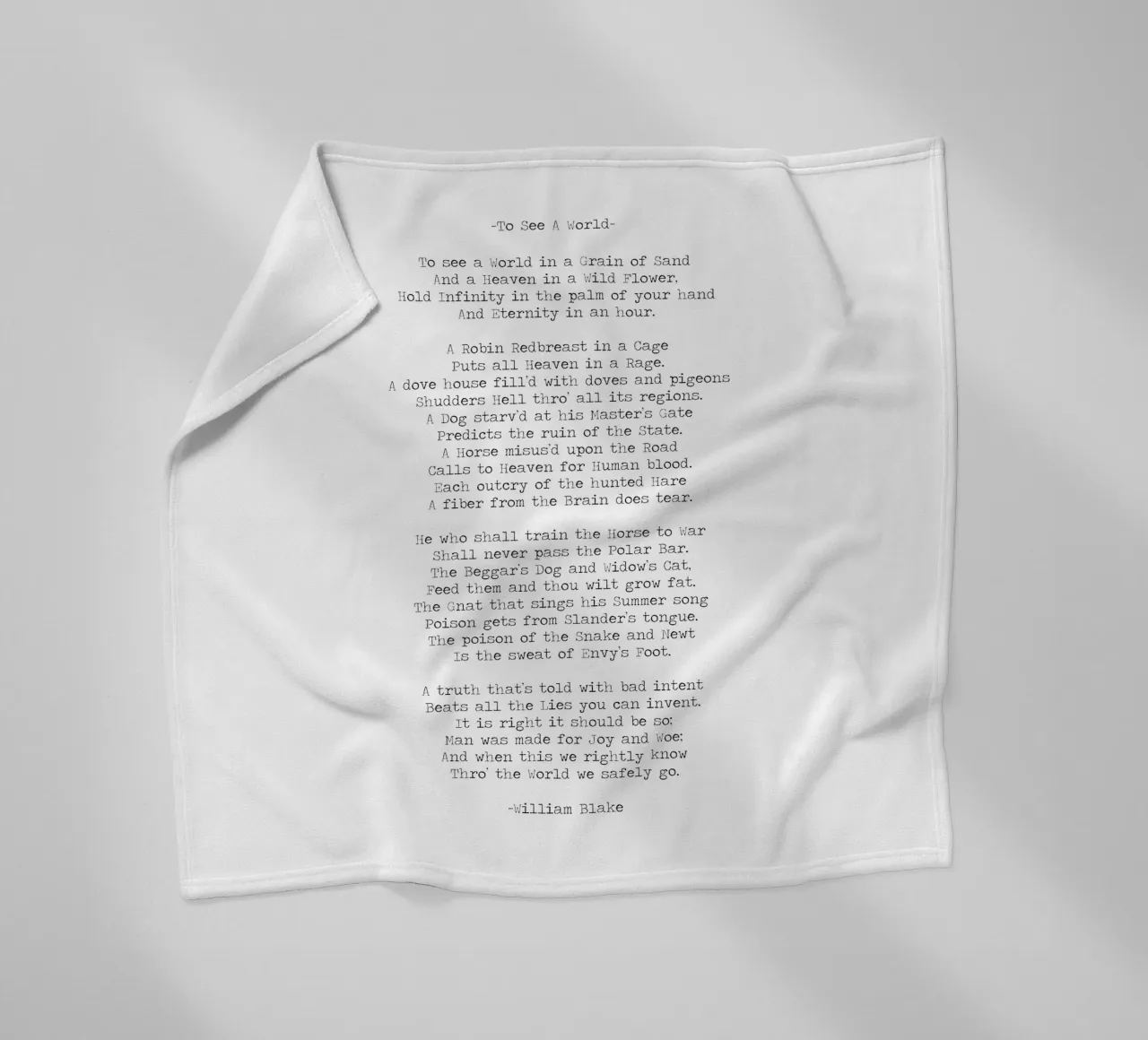 "Vedere un mondo in un granello di sabbia" William Blake Citazione poetica coperta in pile da Summer Soul Co. - Quotes
