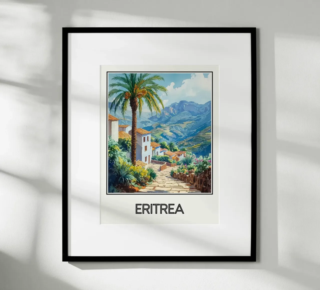 Eritrea poster con telaio in legno da Frame the World