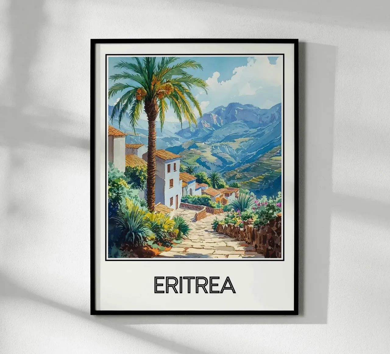 Eritrea poster con telaio in legno da Frame the World