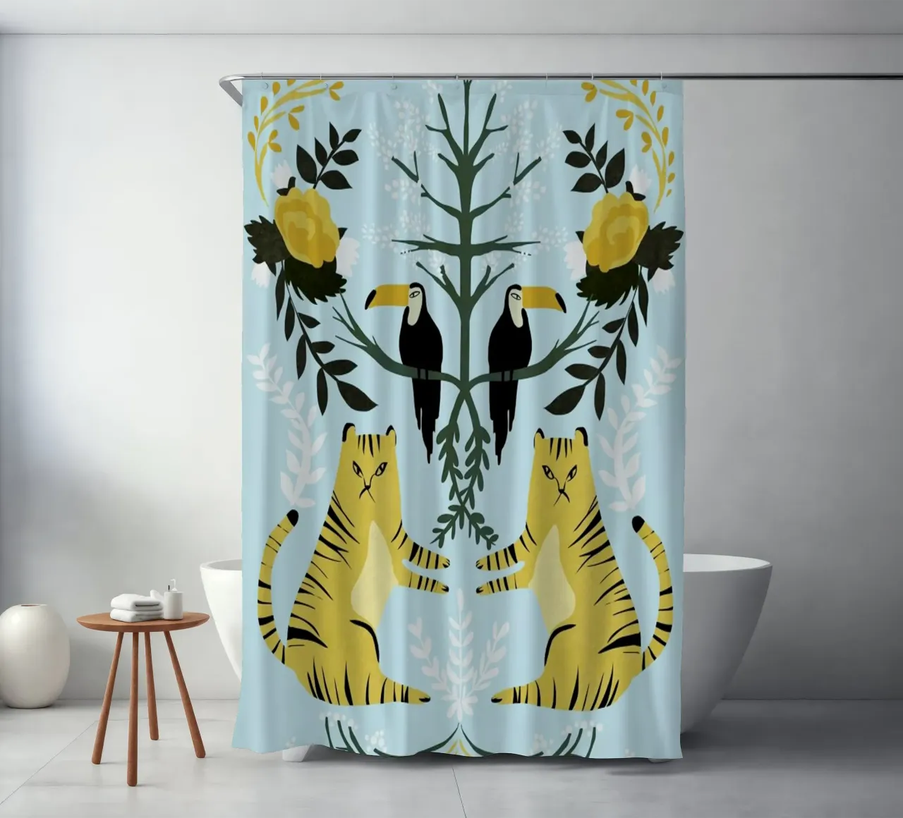 Lions shower curtain by Amalia Restrepo
